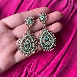 Turquoise and gold earrings